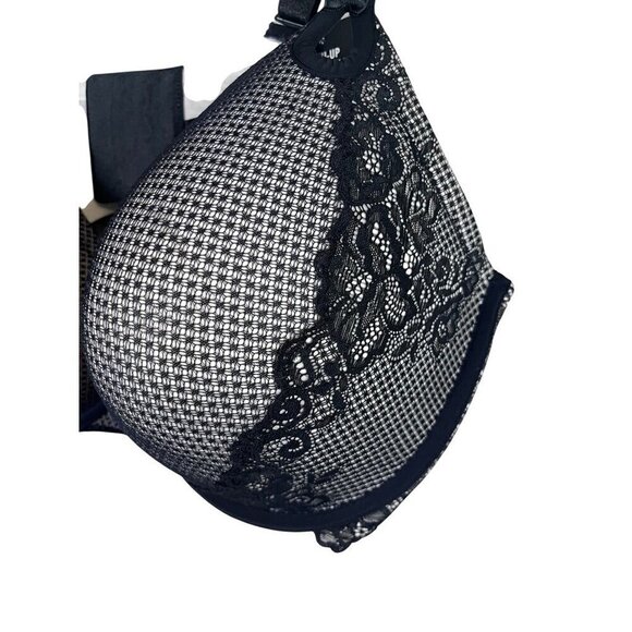 Torrid Bra Floral 46DDD Black Sexy Lace Plunge Push Up Neutral Feminine Staple - Picture 4 of 12